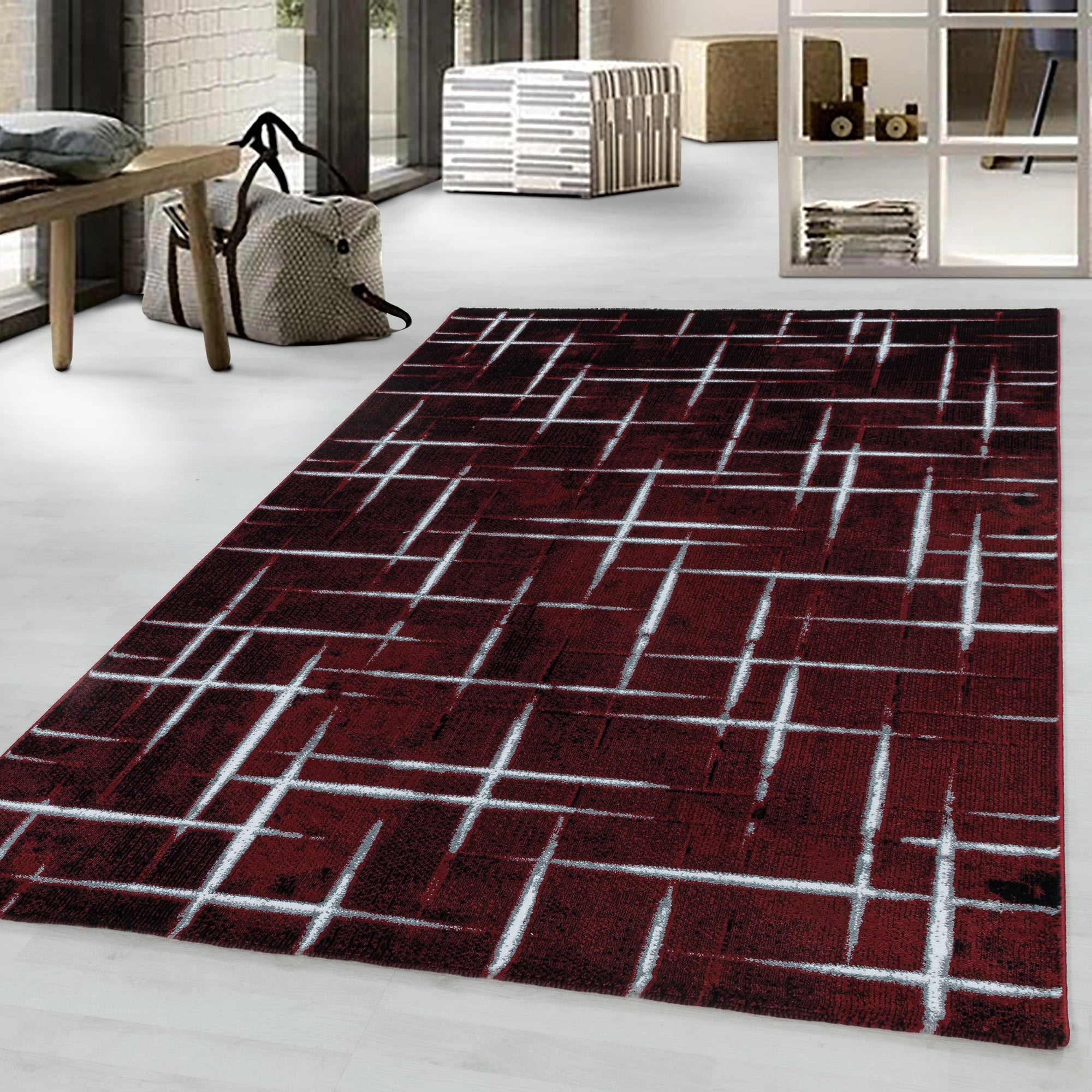 Striped Pinstripe Rug | Red