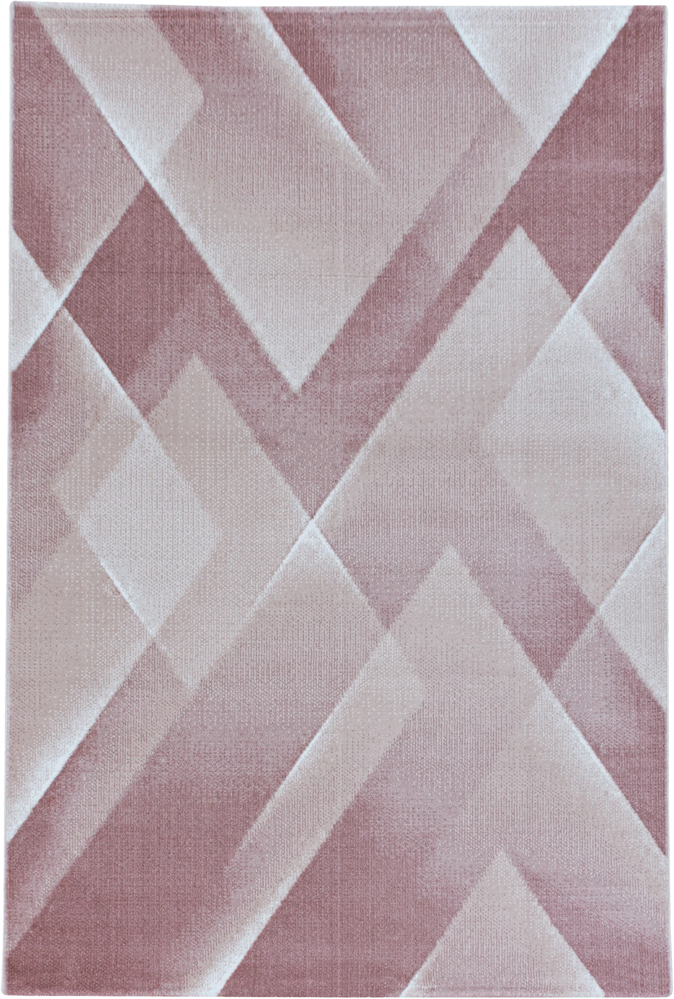 Geometric Prism Facets Area Rug | Pink