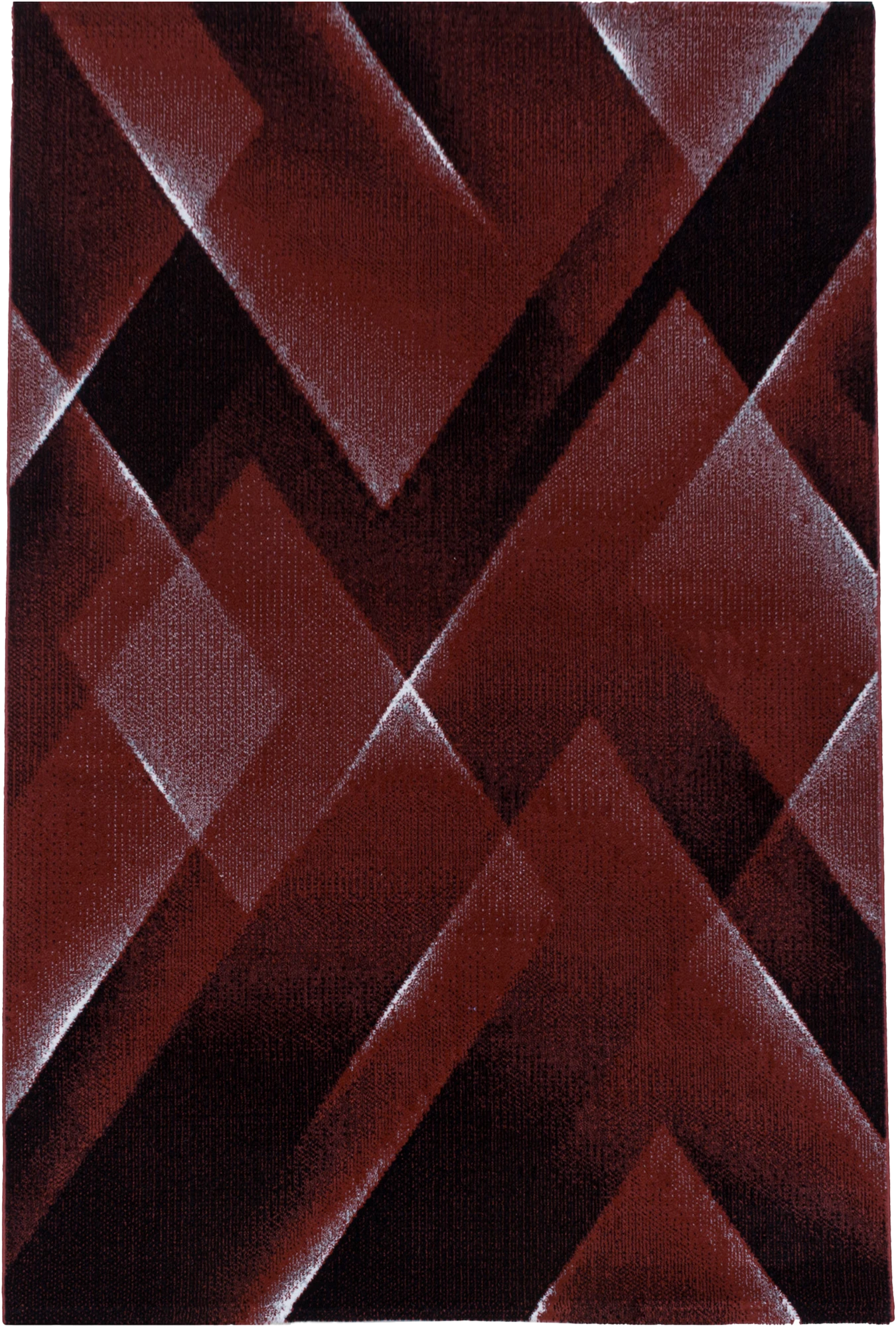 Geometric Prism Facets Area Rug | Red