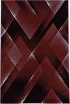 Geometric Prism Facets Area Rug | Red Red