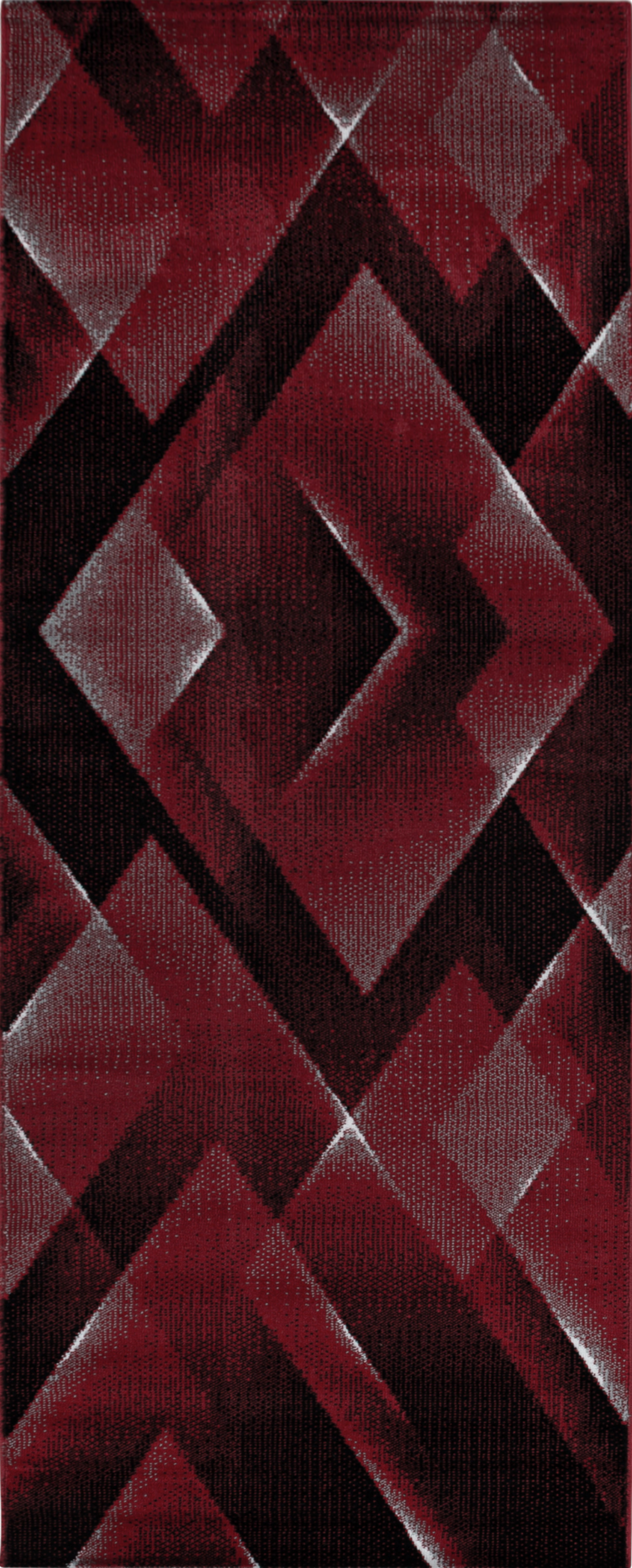 Geometric Prism Facets Area Rug | Red