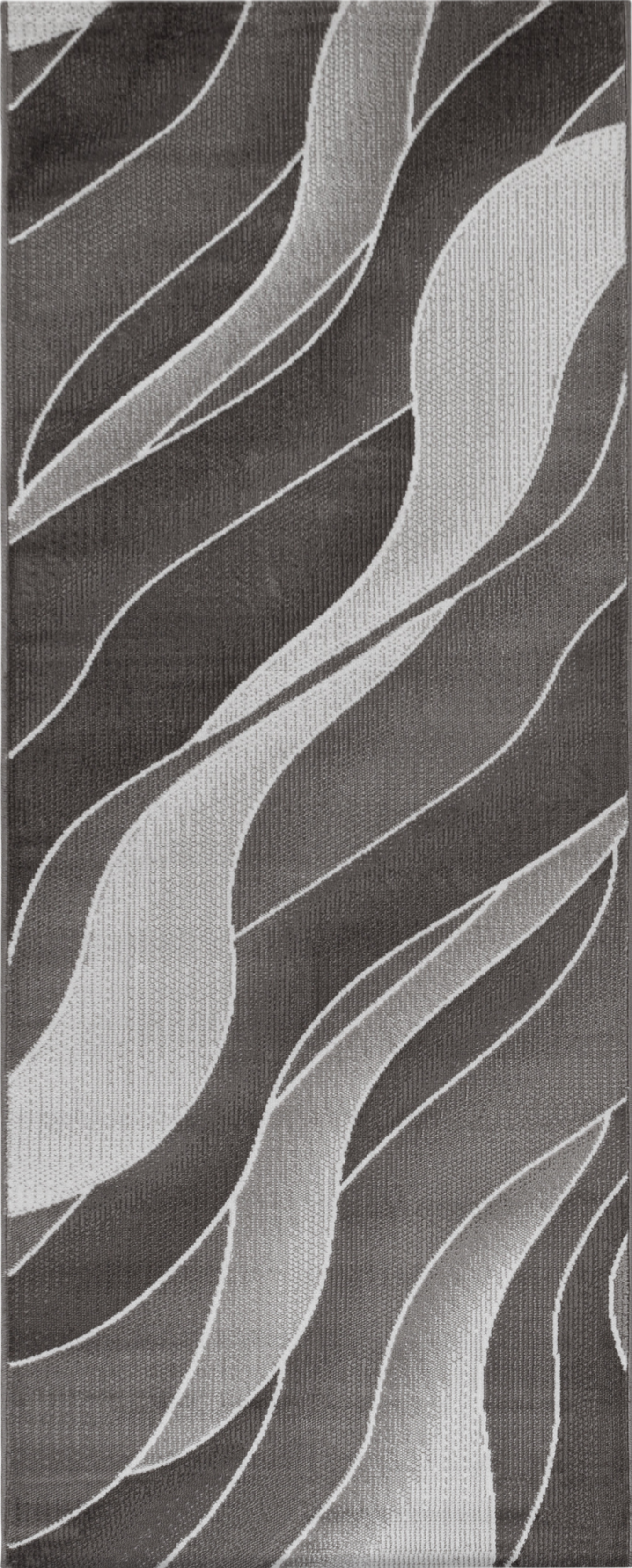 Abstract Contour Wave Line Area Rug | Brown