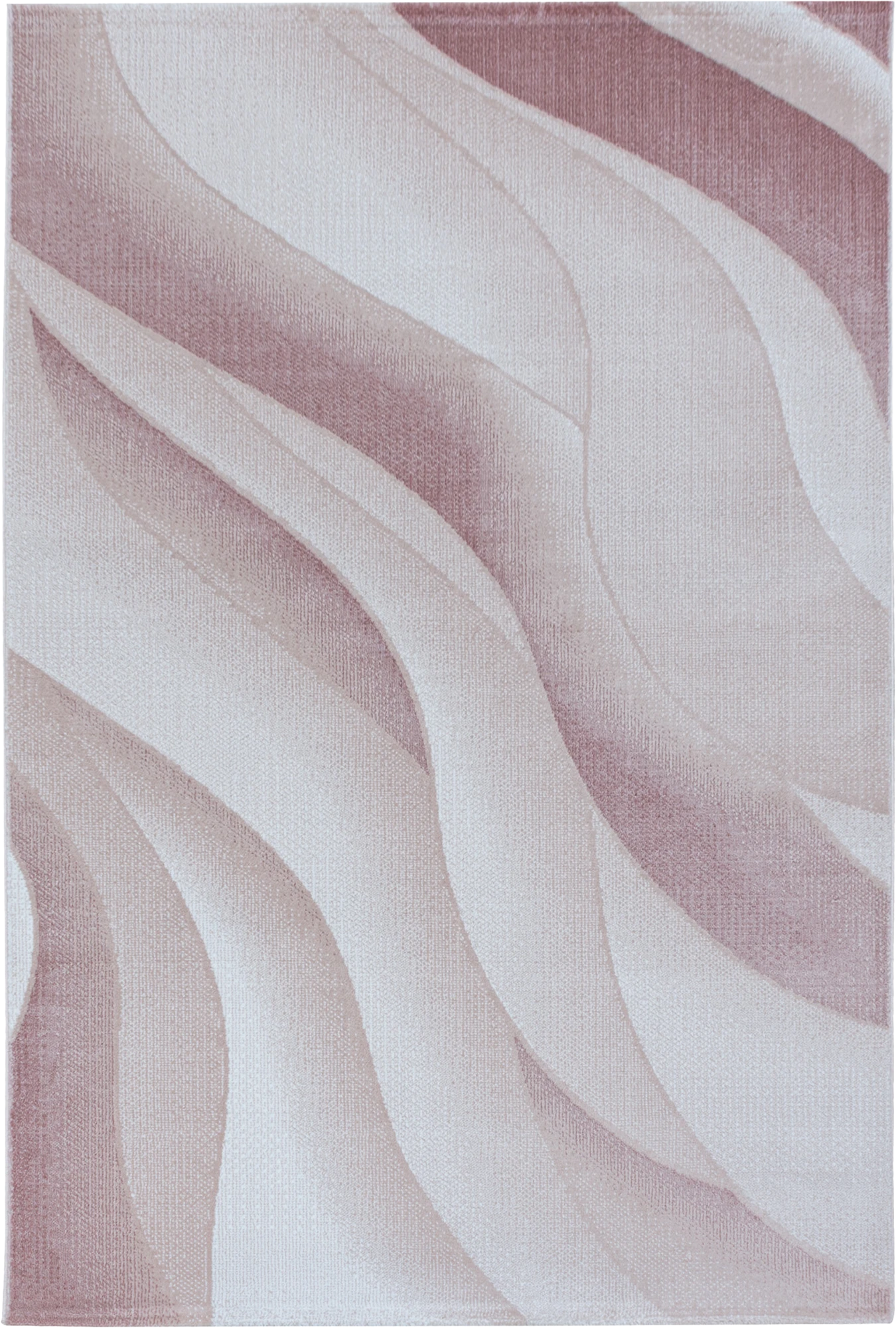 Abstract Contour Wave Line Area Rug | Pink