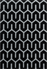 Modern Tessellated Maze Area Rug | Black 