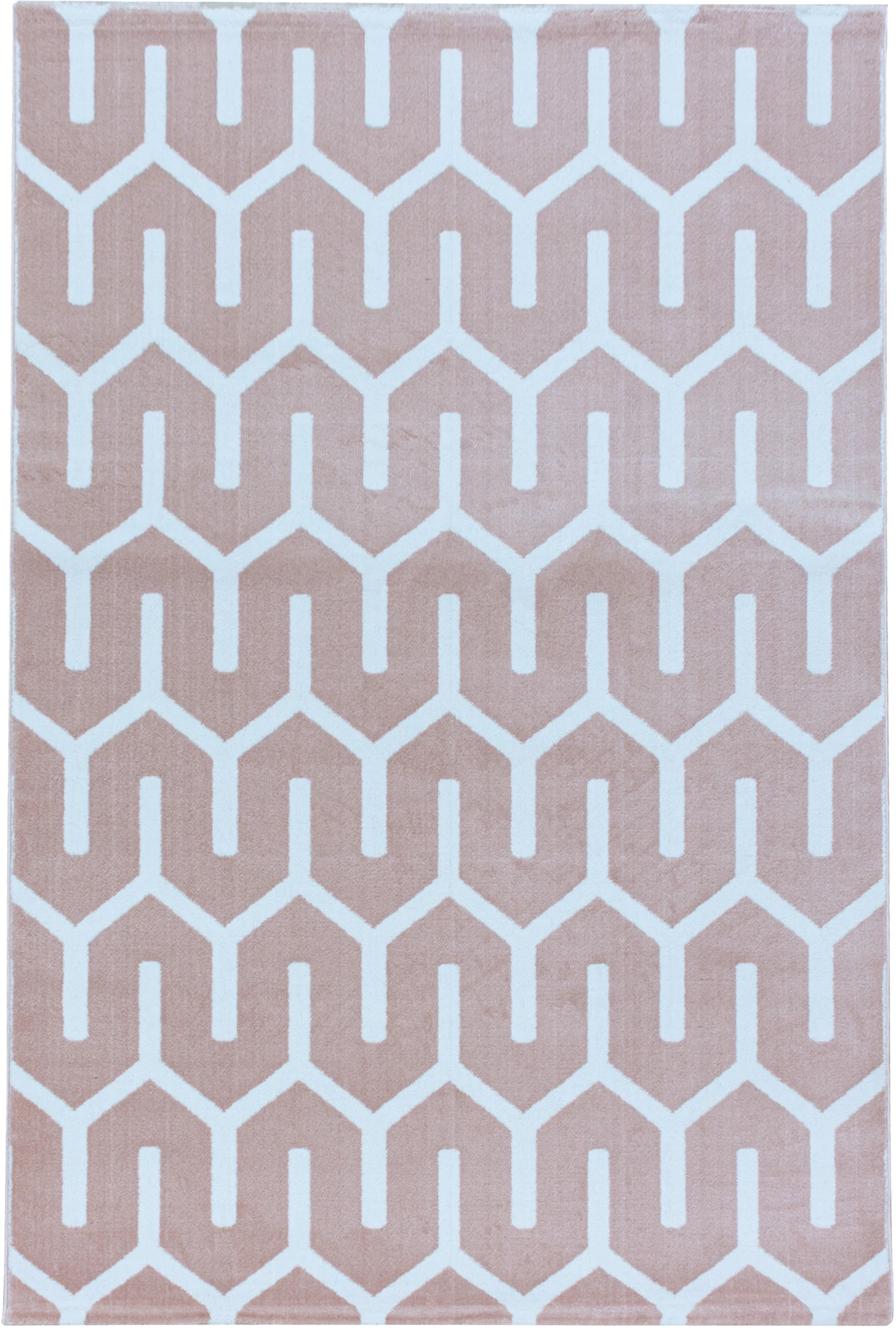 Modern Tessellated Maze Area Rug | Pink