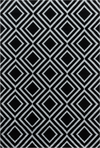 Geometric Repeating Diamond Pattern Rug - Black Black