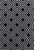 Geometric Repeating Diamond Pattern Rug - Black 