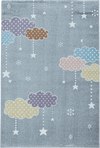 Moon And Stars Chic Kids Rug | Grey Gray