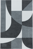 Abstract Mid-Century Curve Rug - Gray 