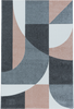 Abstract Mid-Century Curve Rug - Rose 