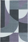 Abstract Mid-Century Curve Rug - Violet Violet / Purple