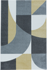 Abstract Mid-Century Curve Rug - Yellow 