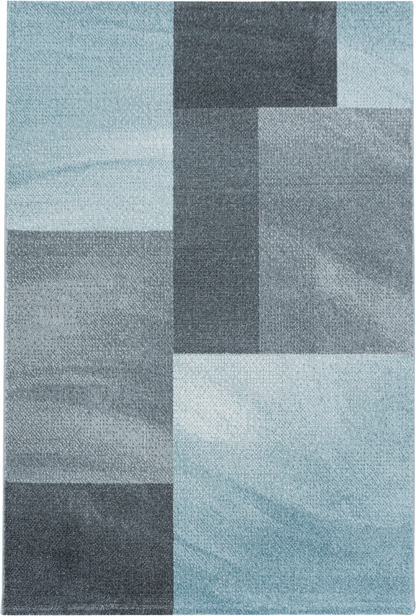 Modern Abstract Color Block Area Rug - Blue