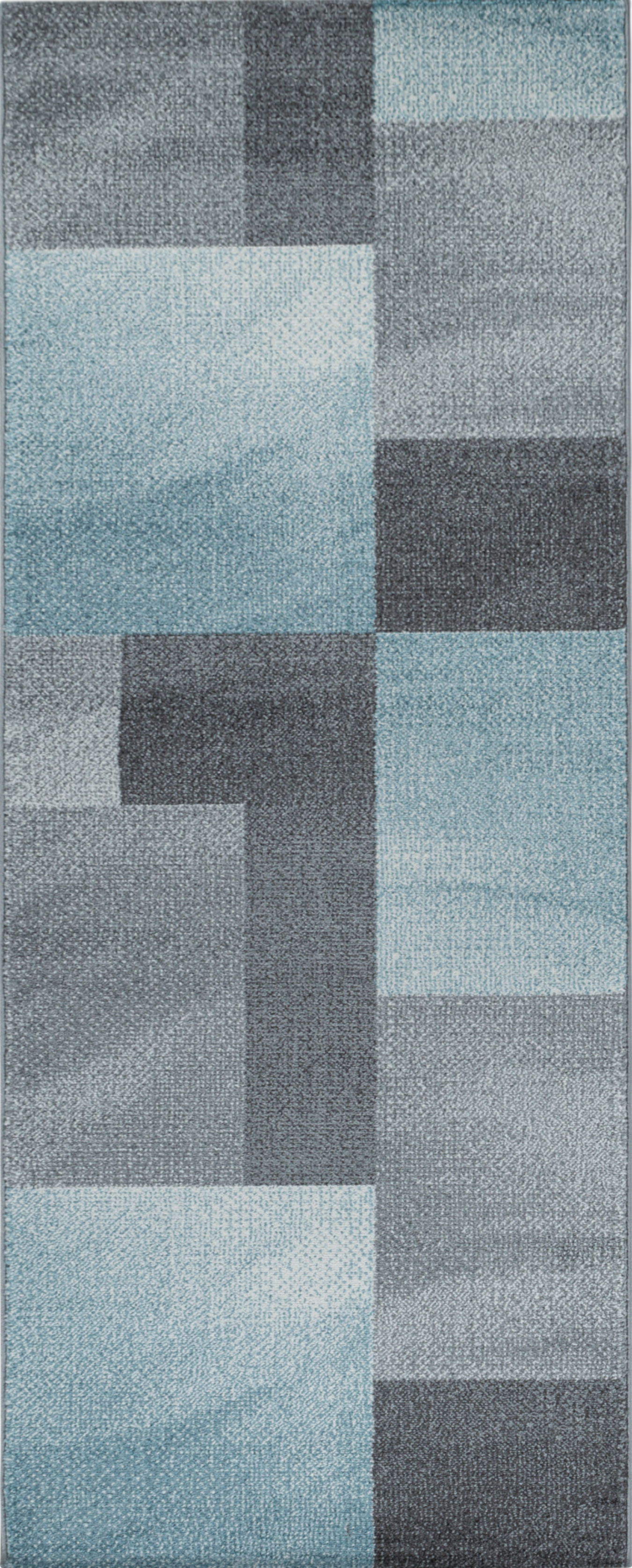 Modern Abstract Color Block Area Rug - Blue