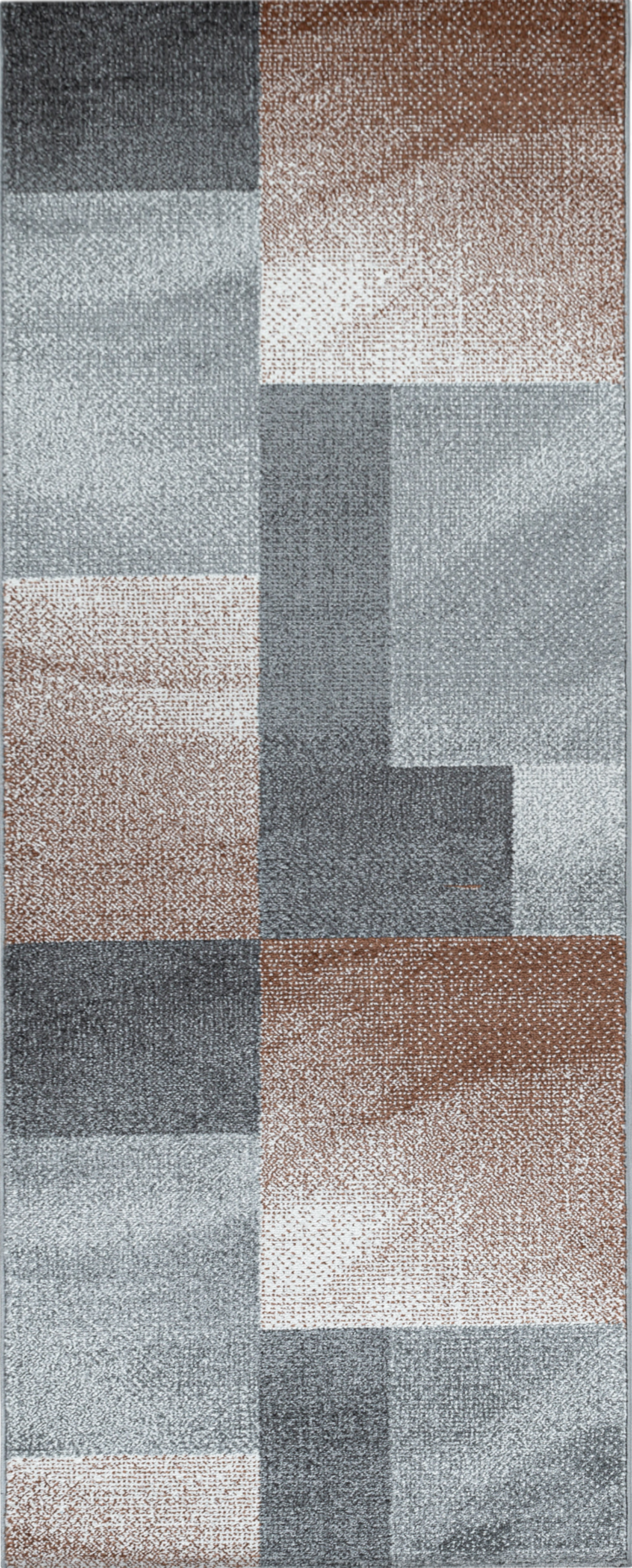 Modern Abstract Color Block Area Rug - Copper