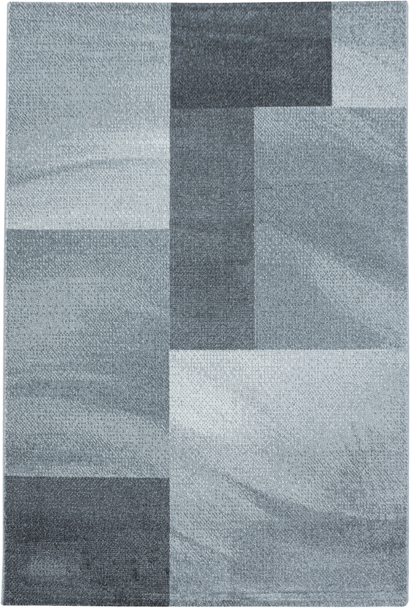 Modern Abstract Color Block Area Rug - Gray