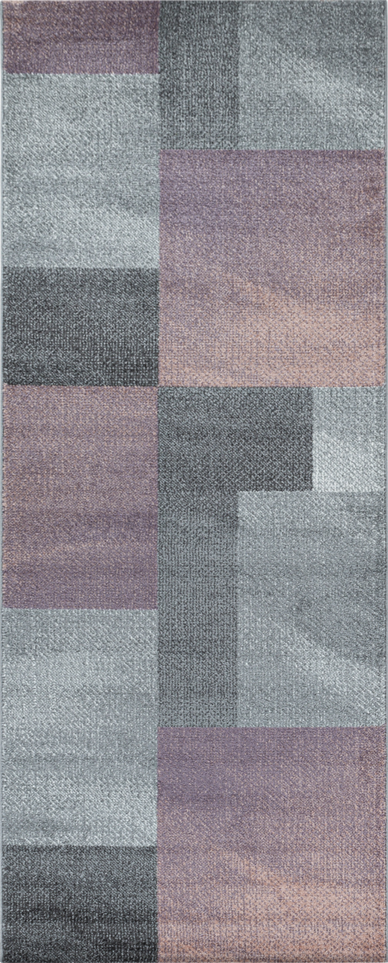 Modern Abstract Color Block Area Rug - Rose
