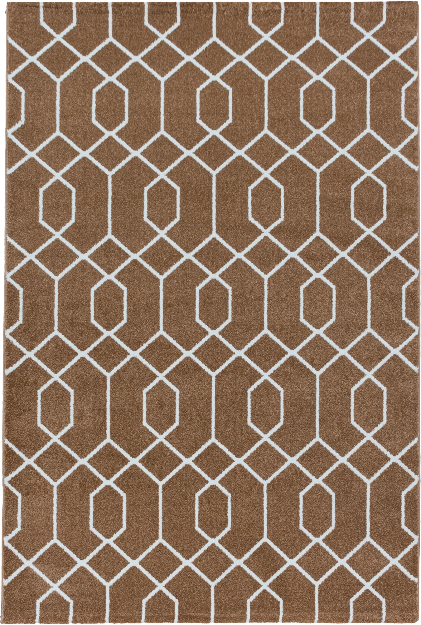 Geometric Hexagon Trellis Area Rug - Copper