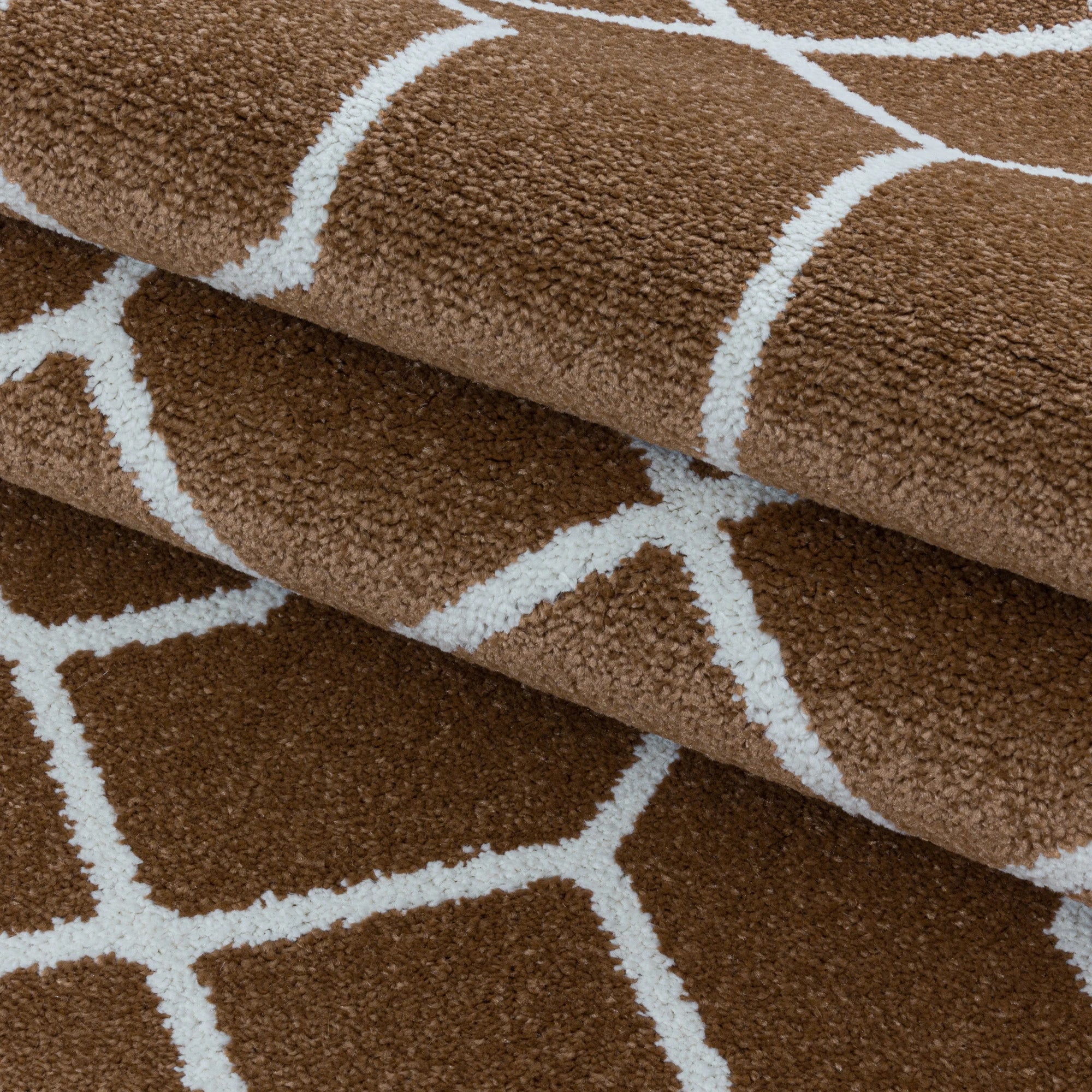 Geometric Hexagon Trellis Area Rug - Copper