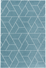 Geometric 3D Cube Line Pattern Area Rug | Blue 