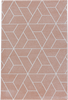 Geometric 3D Cube Line Pattern Area Rug | Rose 