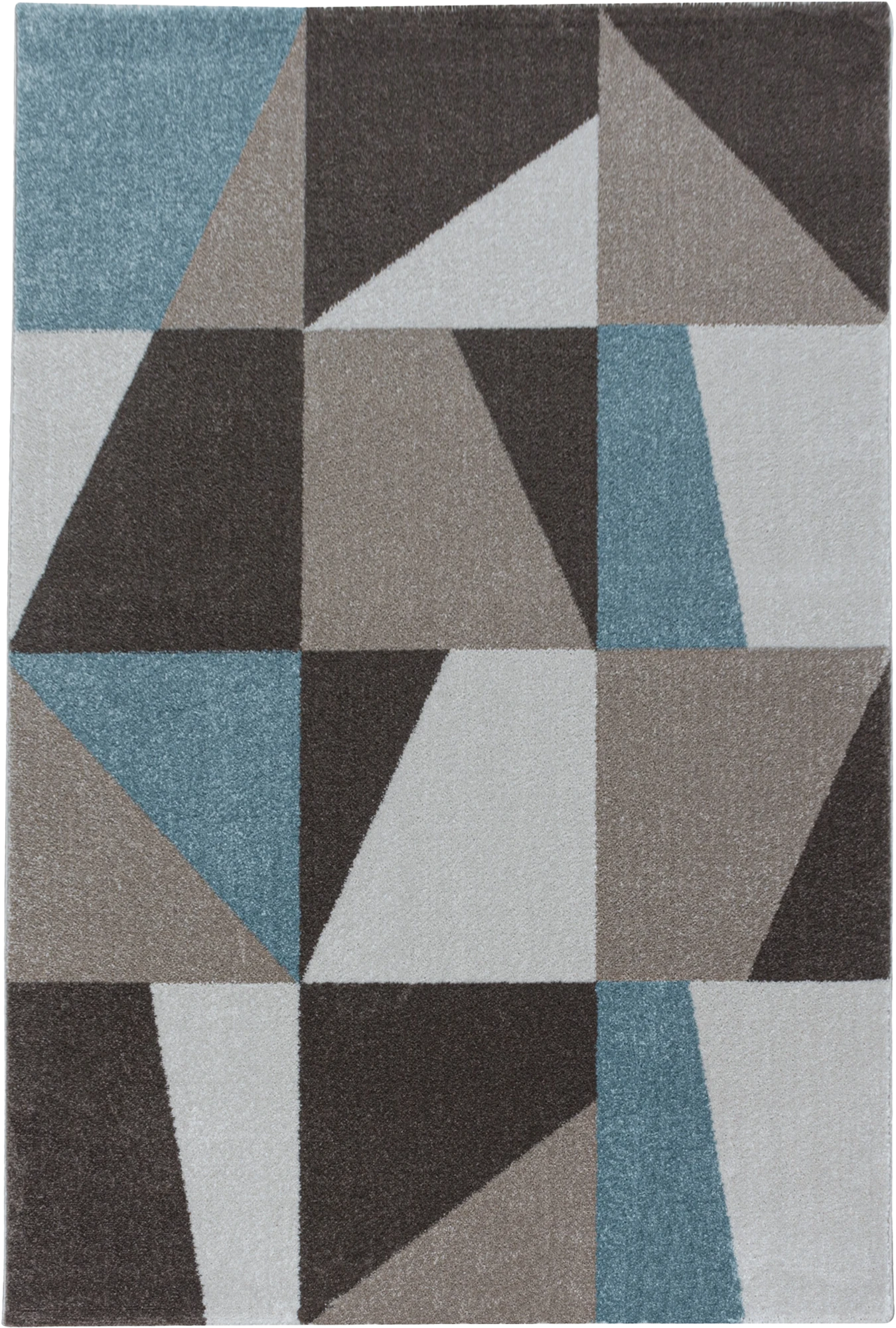 Modern Color Block Polygon Pattern Rug | Blue