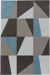 Modern Color Block Polygon Pattern Rug | Blue Blue