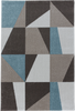 Modern Color Block Polygon Pattern Rug | Blue 
