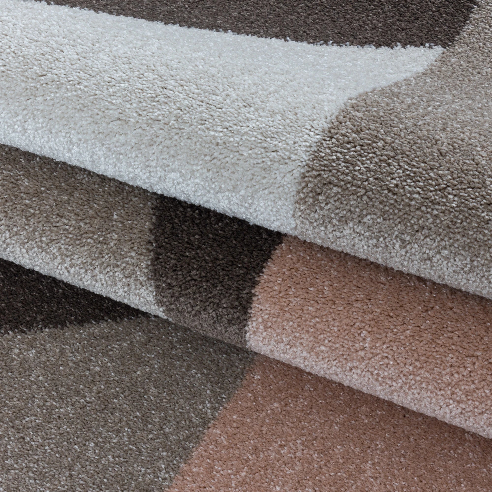 Modern Color Block Polygon Pattern Rug | Rose