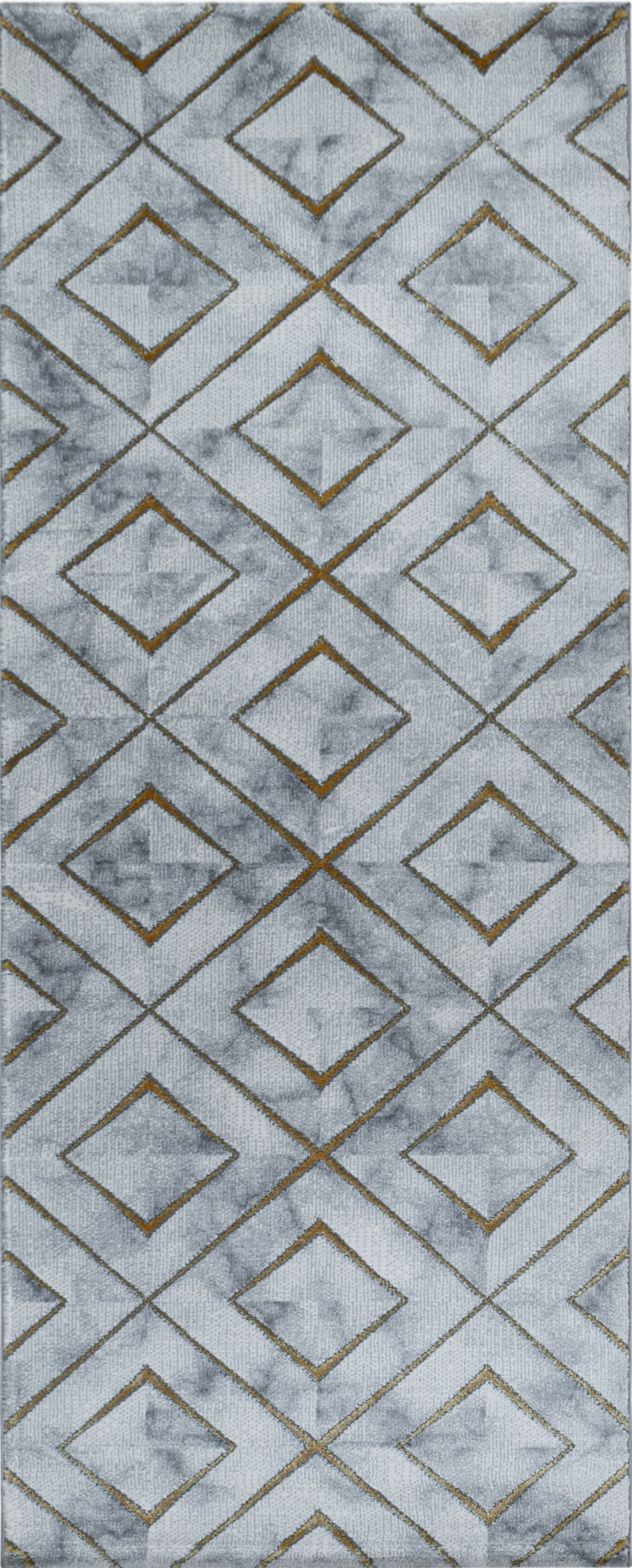 Modern Marble Effect Geometric Design Rug | Gold