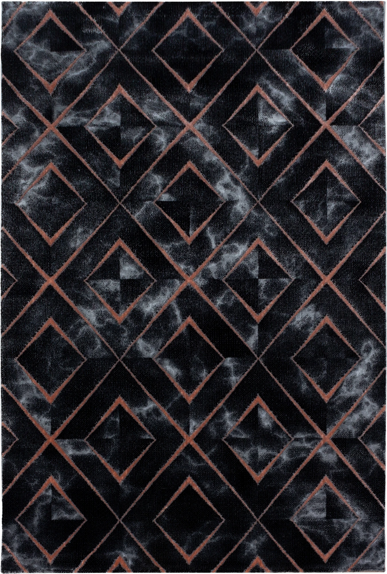Modern Marble Look Trellis Design Area Rug | Bronze
