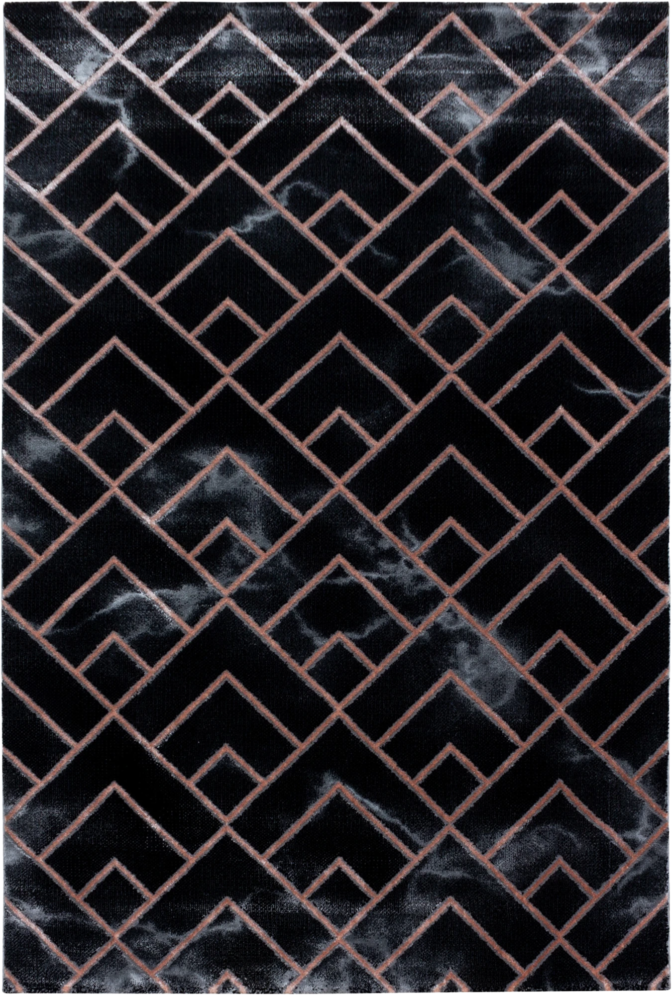 Luxury Art Deco Chevron Geometric Rug | Bronze