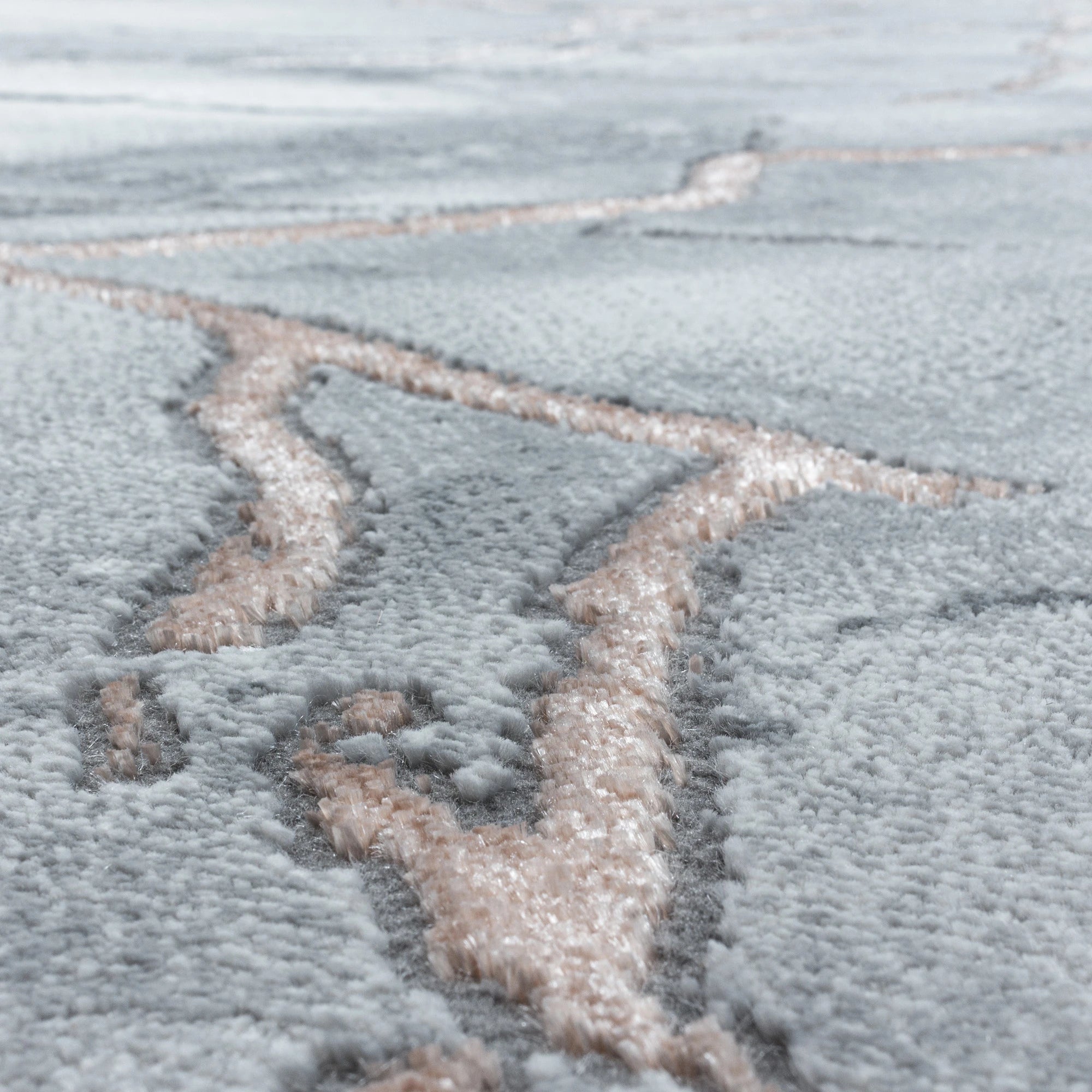 Luxury High-Gloss Marble Veins Area Rug | Bronze