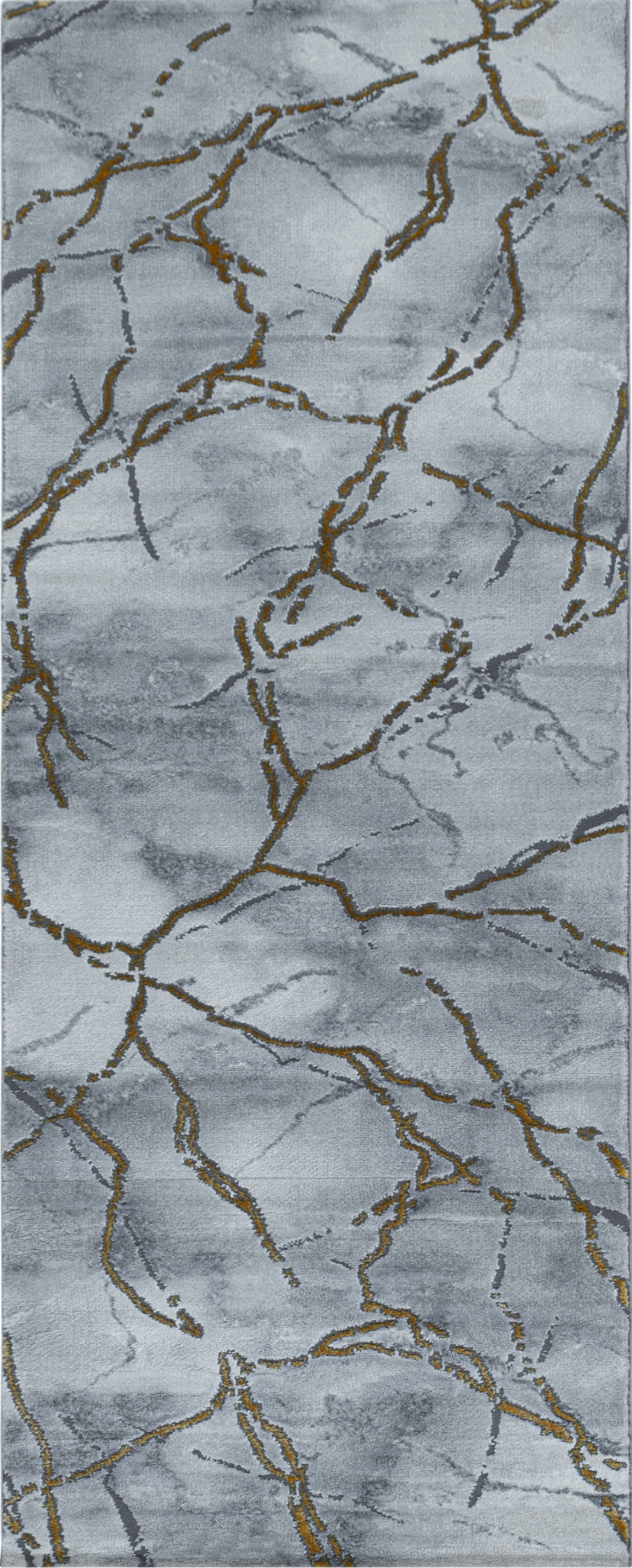 Luxury High-Gloss Marble Veins Area Rug | Gold