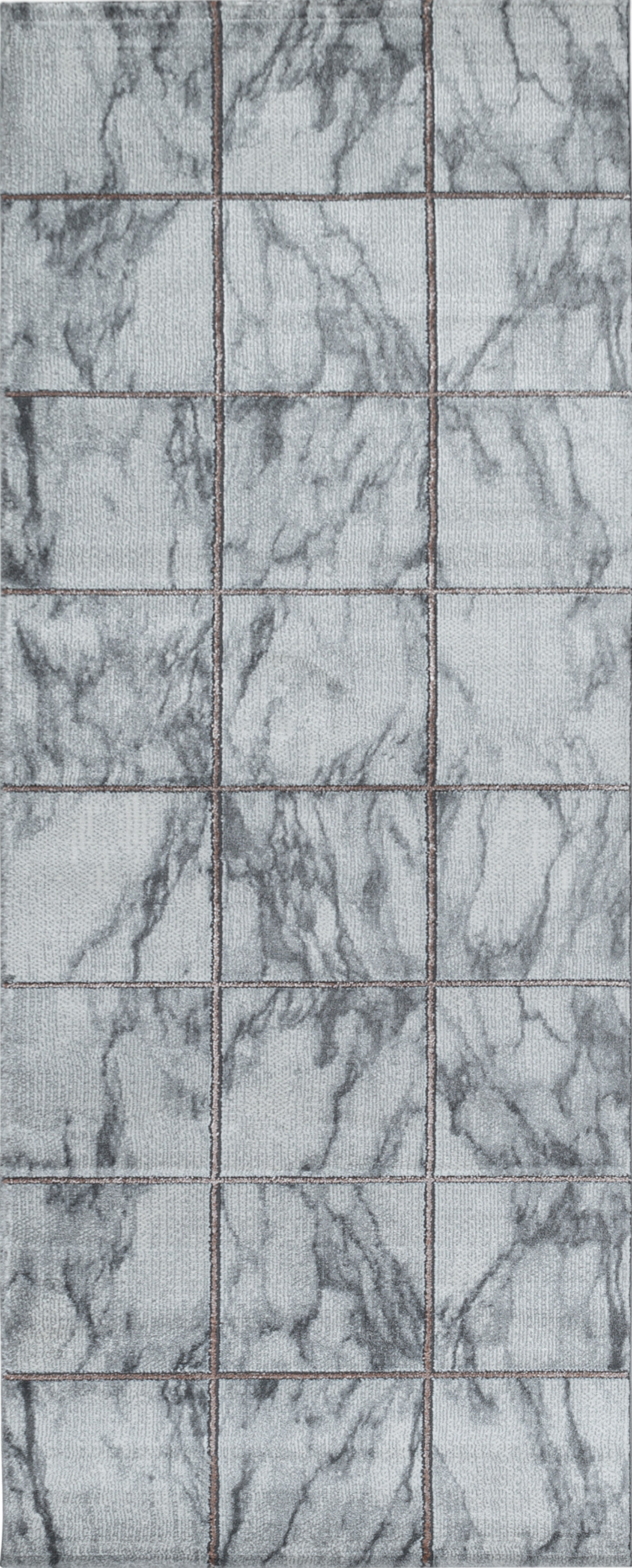 Square Mosaic Pattern Faux Stone Carpet | Bronze