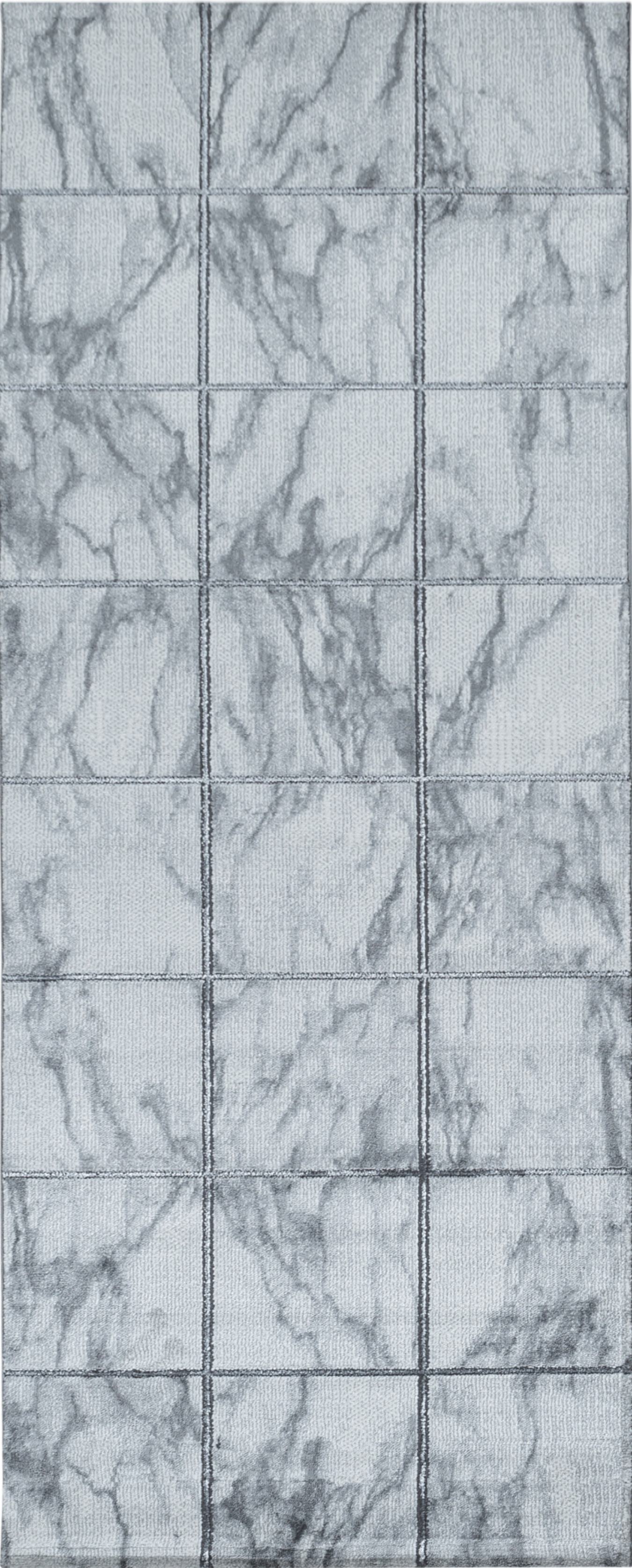 Tappeto in Finta Pietra con Motivo a Mosaico Quadrato | Argento