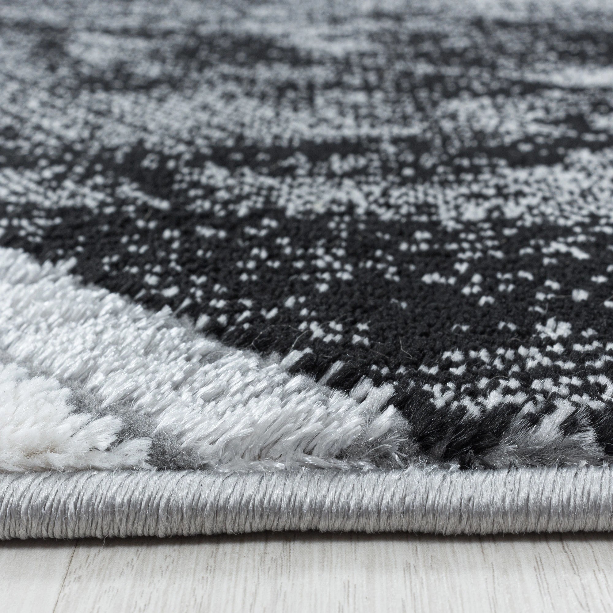 Modern Abstract Surface Area Rug | Silver