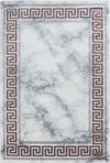 Modern Greek Key Marble Look Border Area Rug | Bronze Bronze