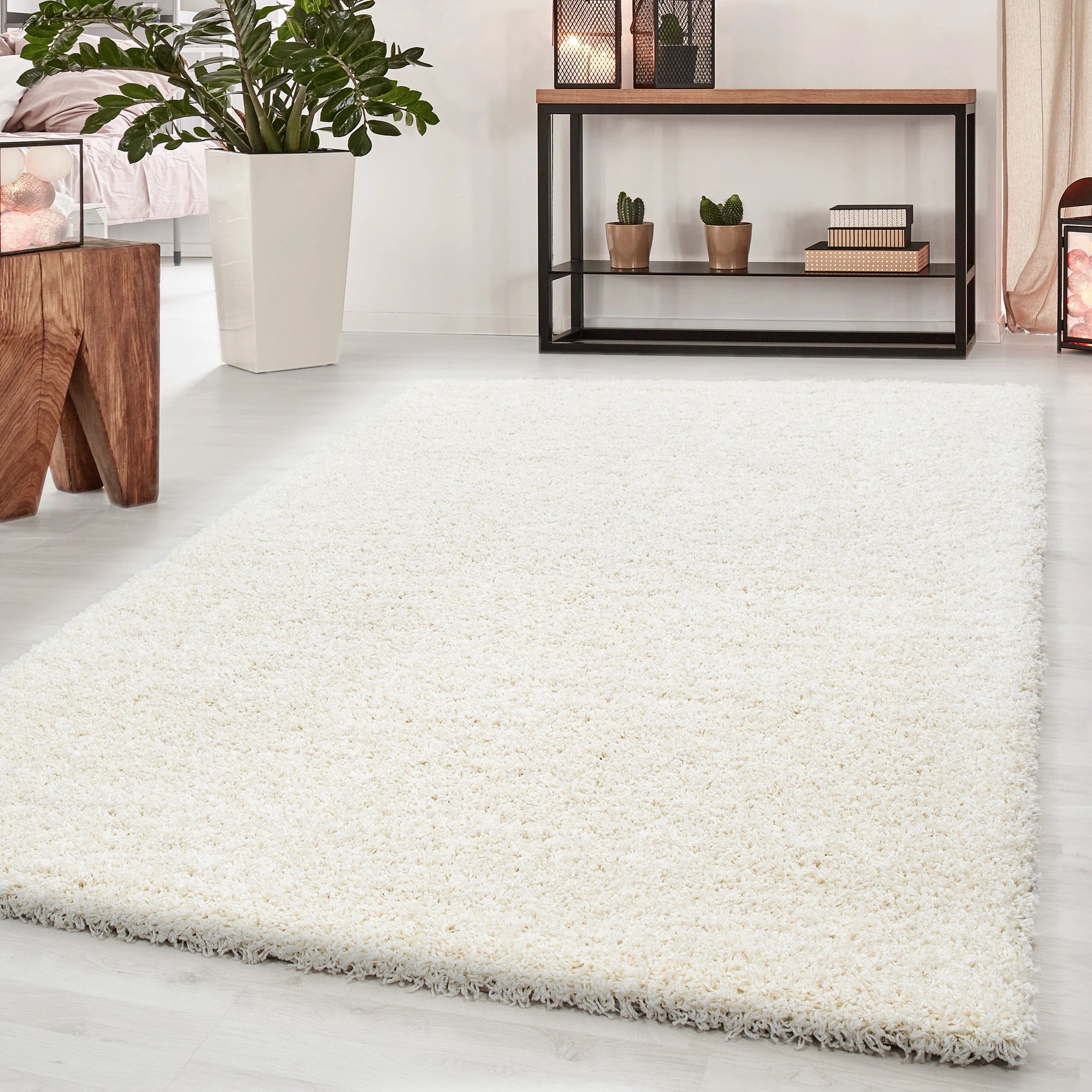 Minimalist Color Plain Cozy Shaggy | Cream