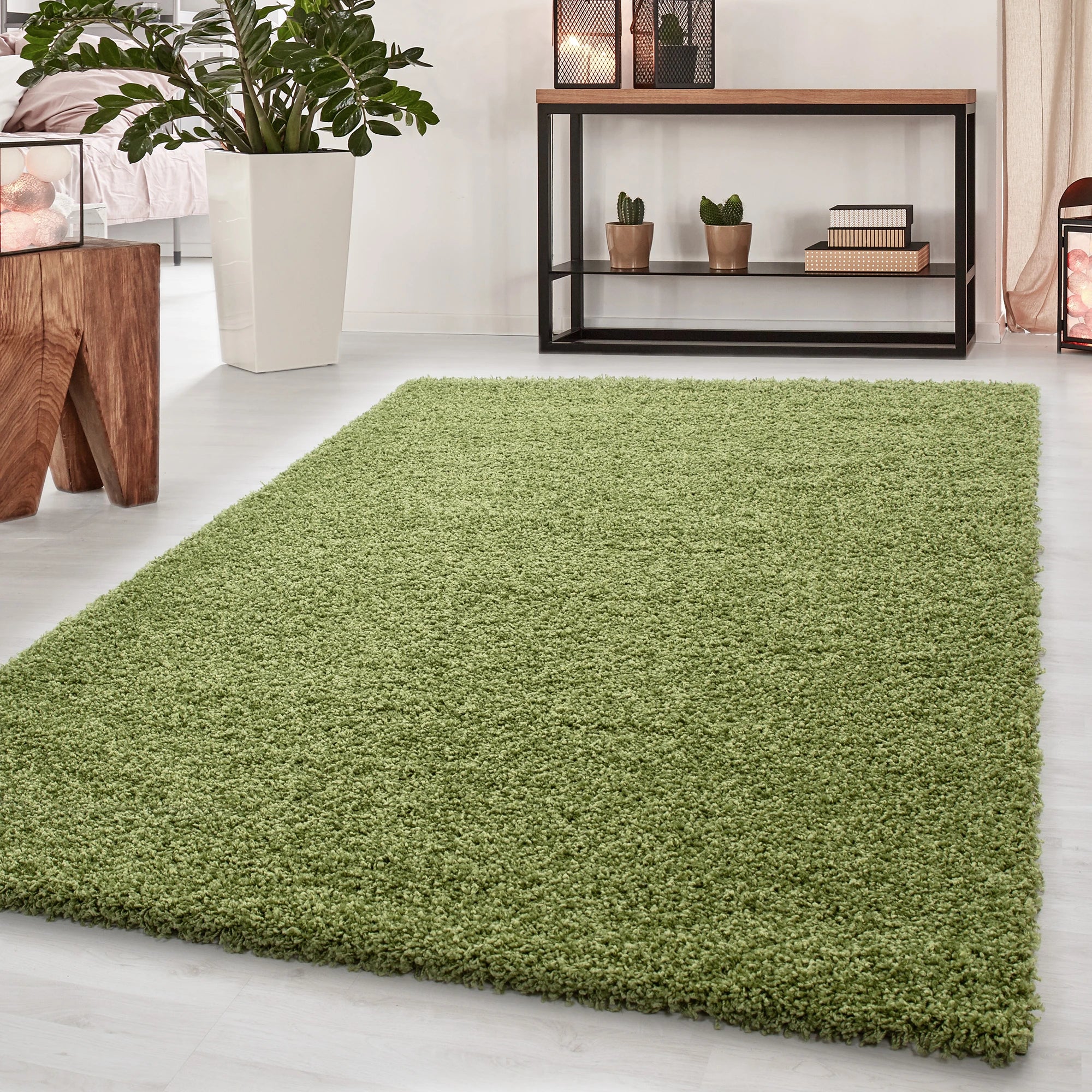 Minimalist Color Plain Cozy Shaggy | Green