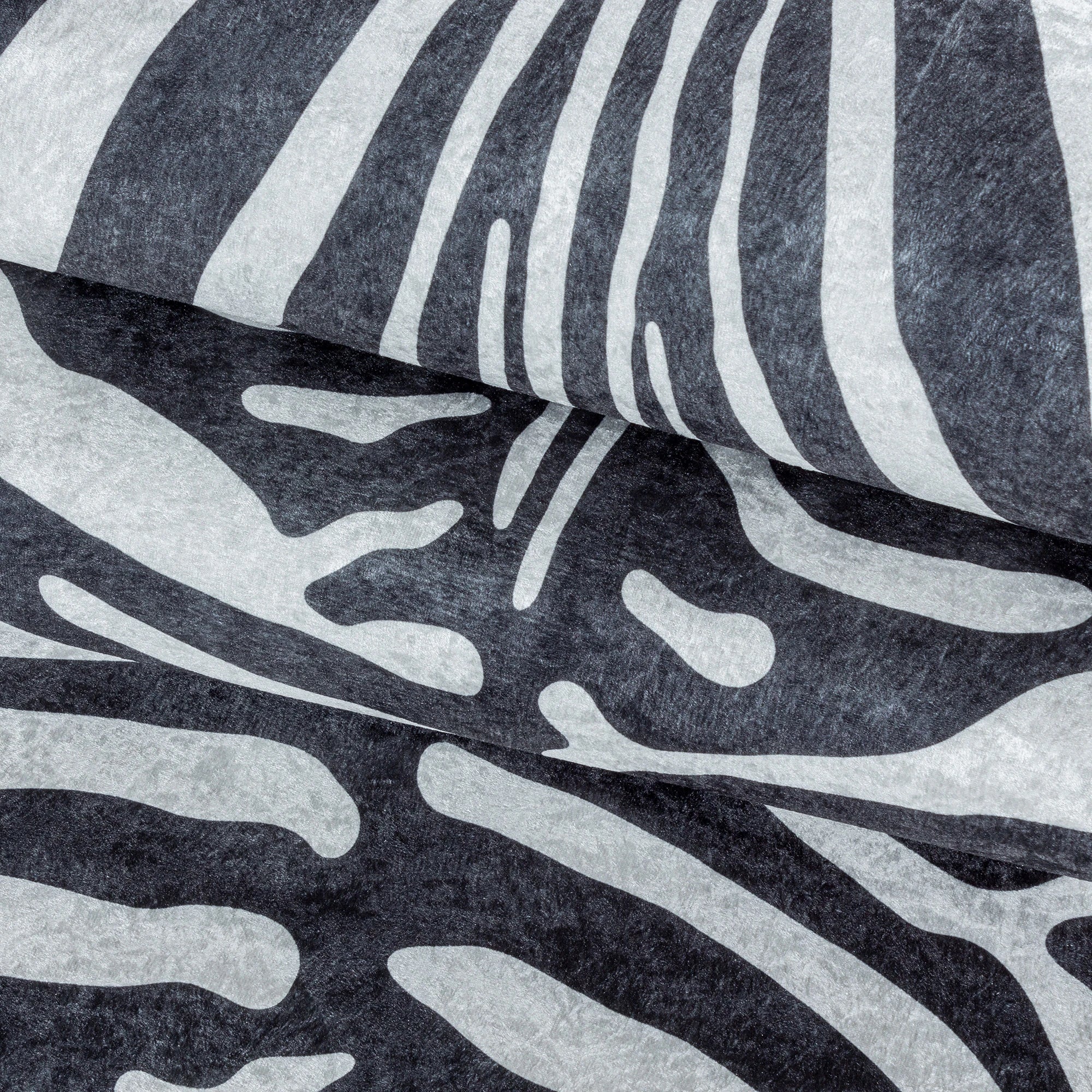 Zebra Skin Imitation Modern Rug | Black