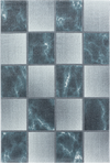 Abstract Marble Effect Checkerboard Area Rug | Blue Blue