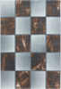 Abstract Marble Effect Checkerboard Area Rug | Copper 