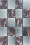 Abstract Marble Effect Checkerboard Area Rug | Rose Pink