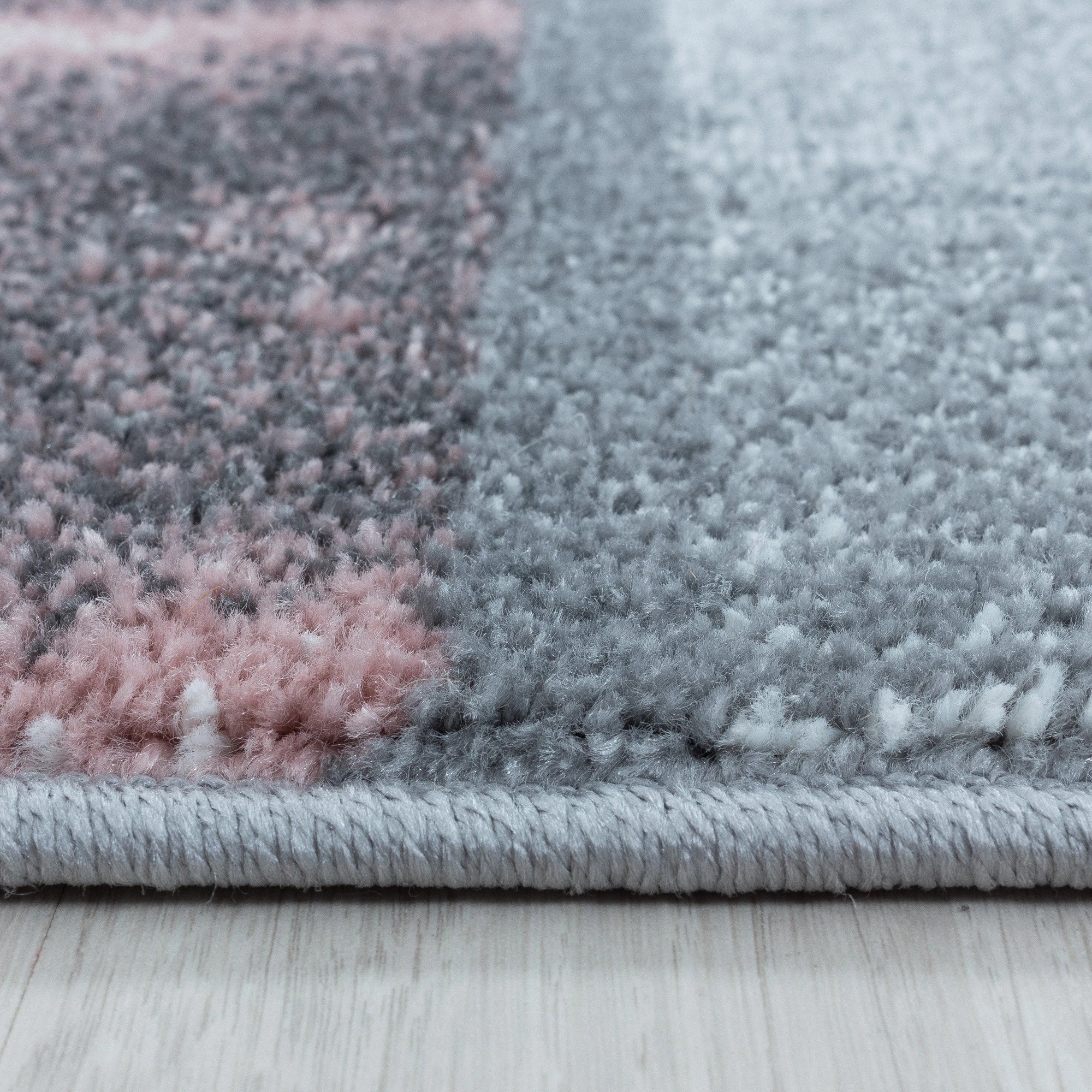 Abstract Marble Effect Checkerboard Area Rug | Rose