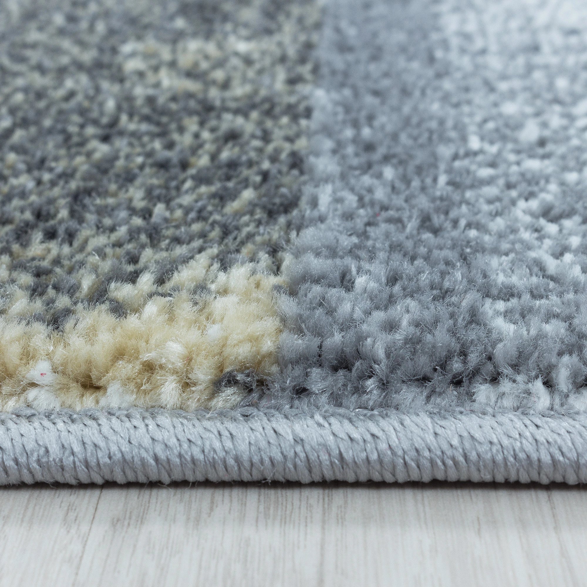 Abstract Marble Effect Checkerboard Area Rug | Yellow