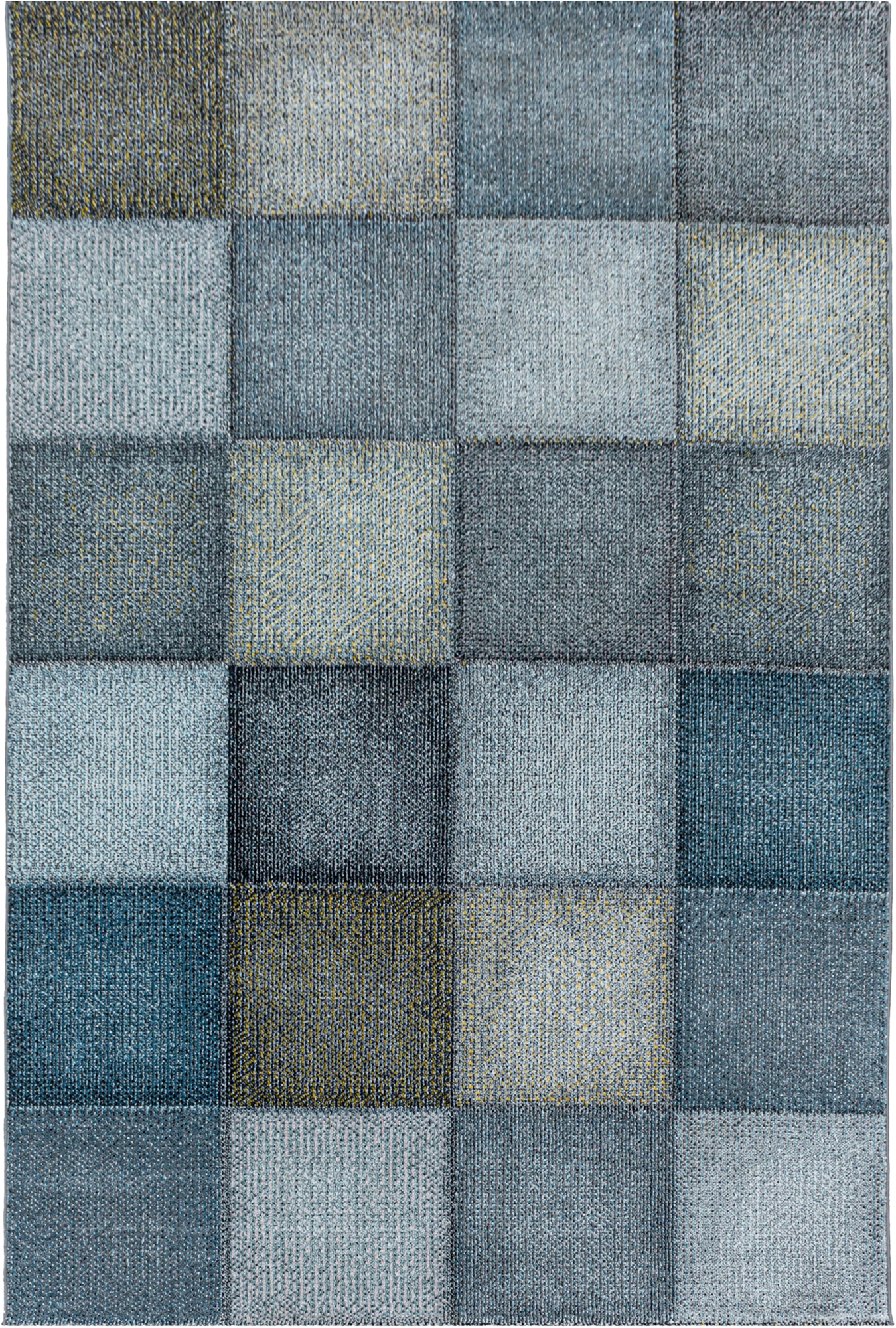 Checkerboard Neutral Decor Living Room Carpet | Blue
