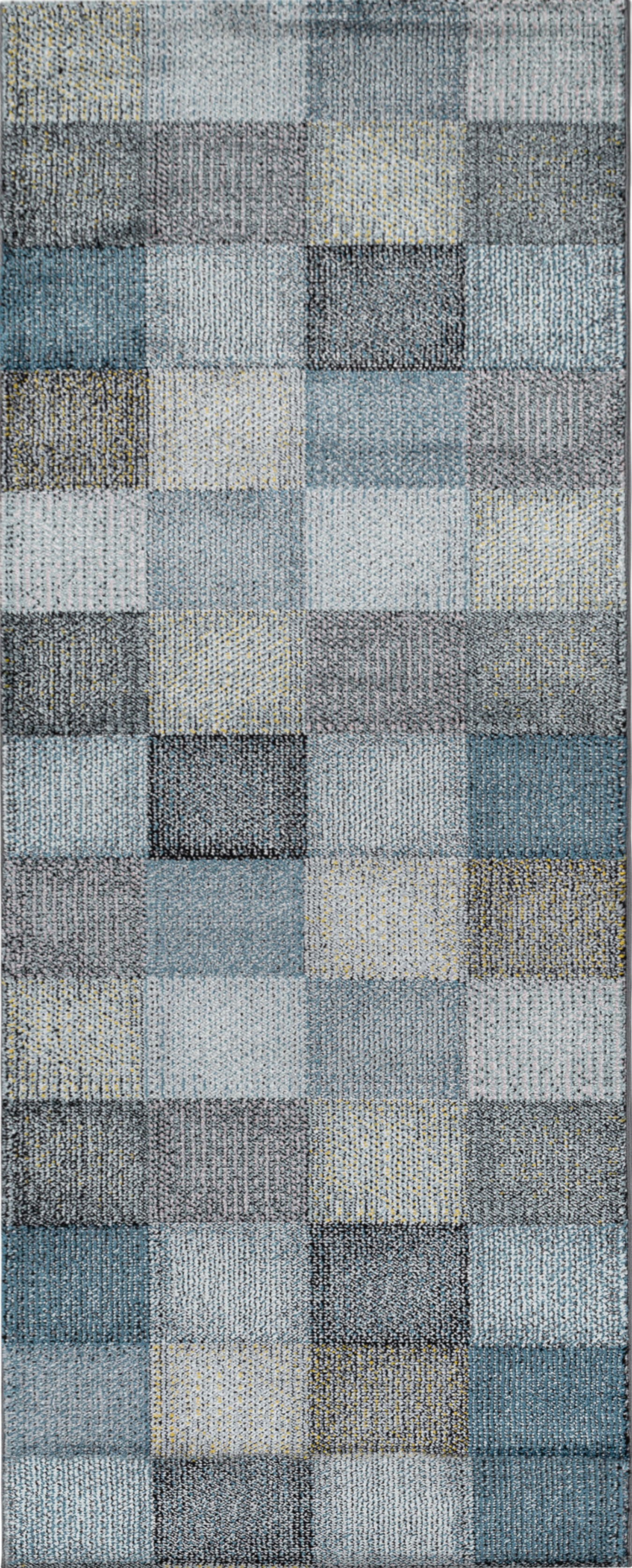 Checkerboard Neutral Decor Living Room Carpet | Blue