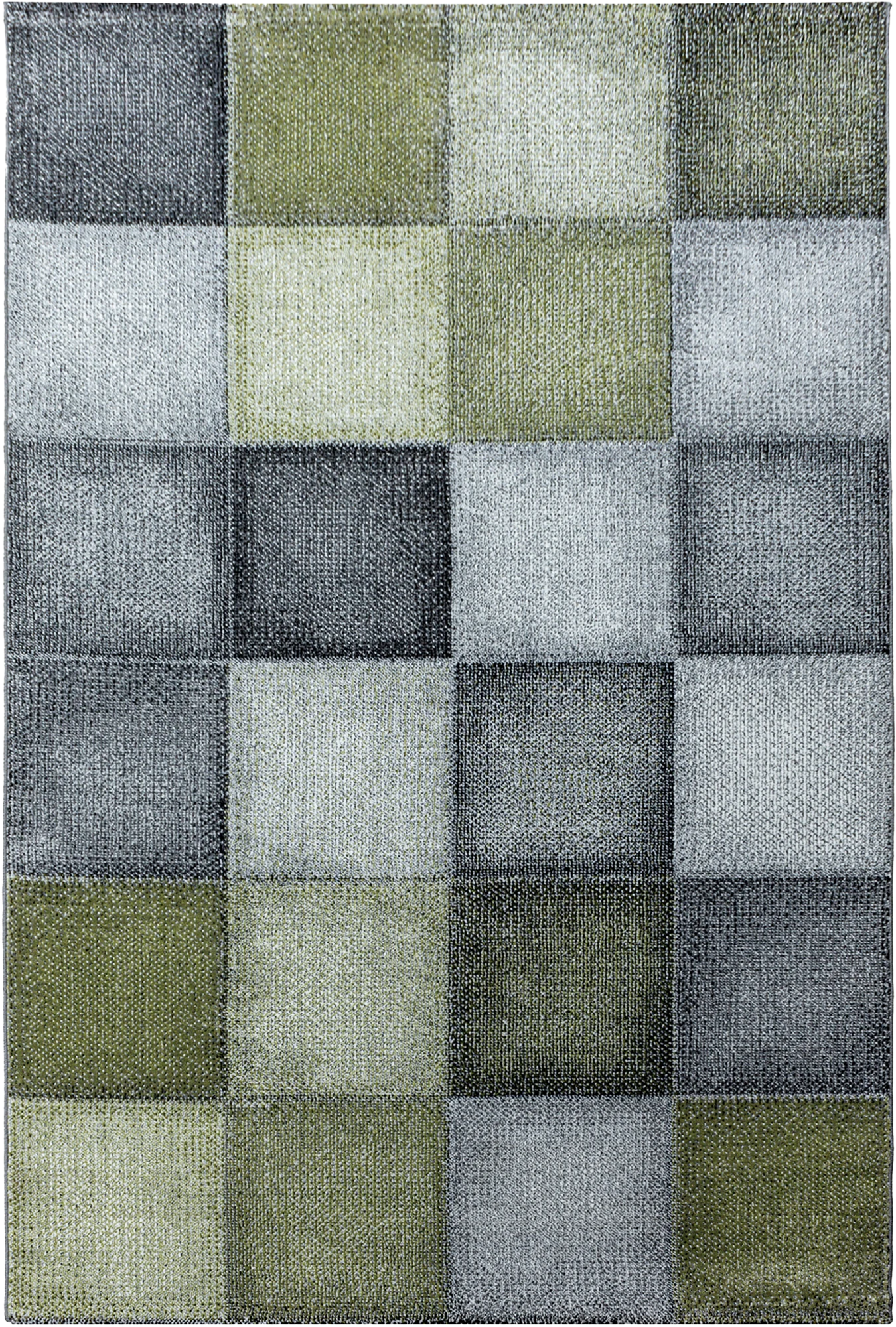 Checkerboard Neutral Decor Living Room Carpet | Green