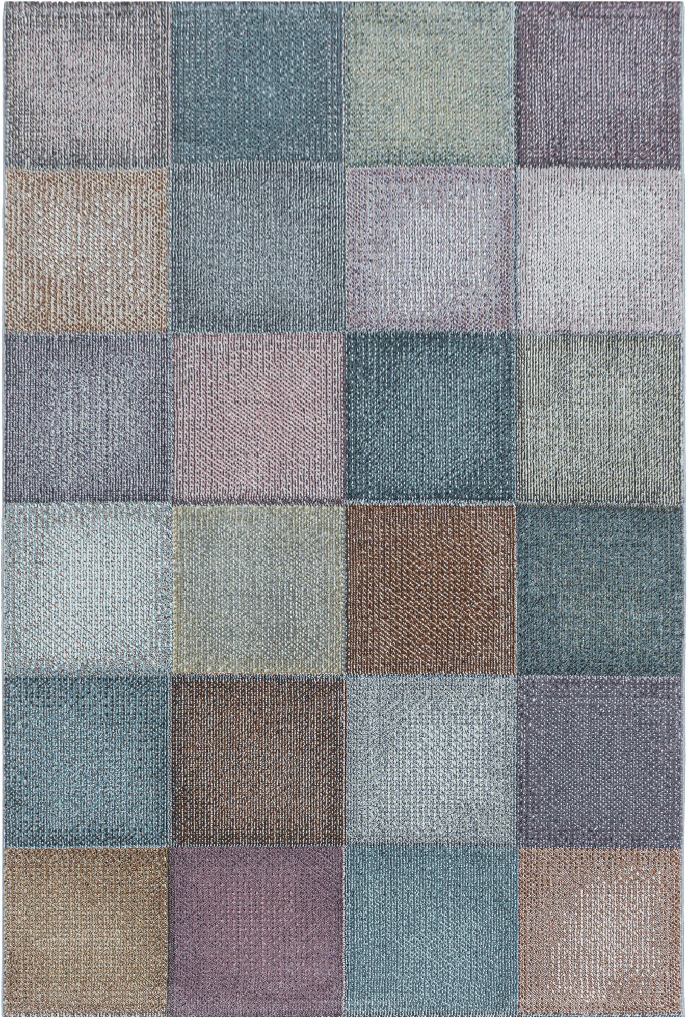 Checkerboard Neutral Decor Living Room Carpet | Multi